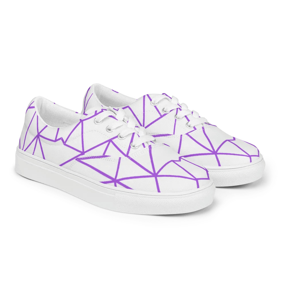 Lace-Up Canvas Shoes: Purple Geometric product image (3)