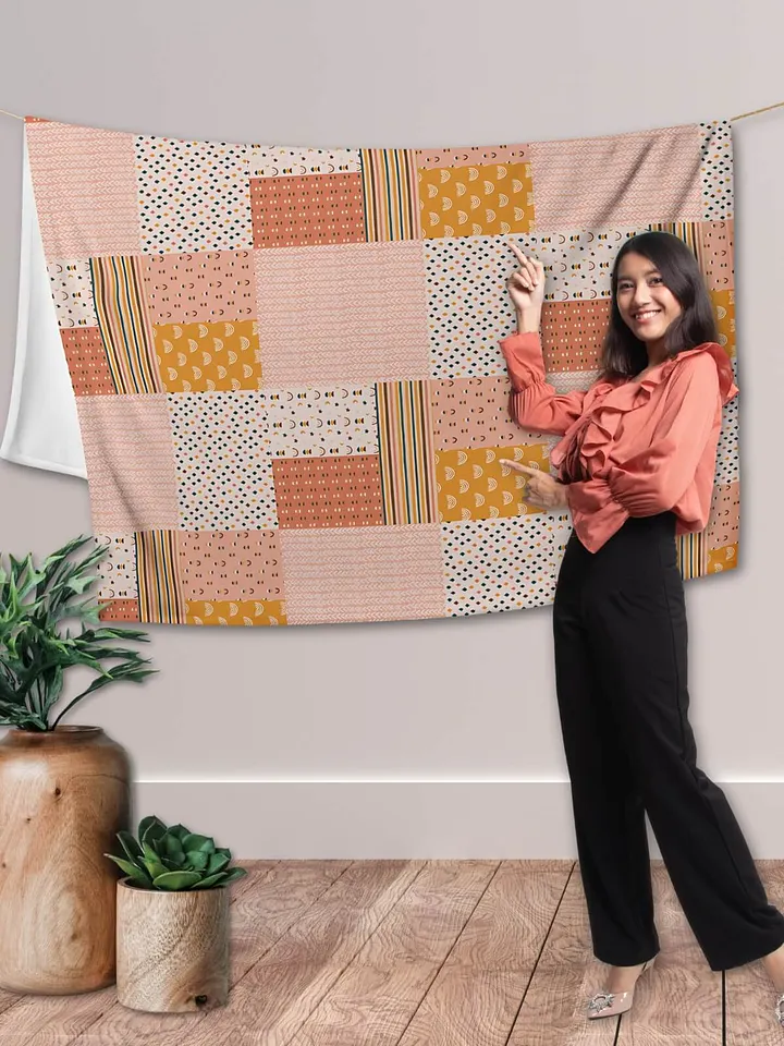 Bohemian Buttercup Rainbow Patchwork Throw Blanket product image (1)
