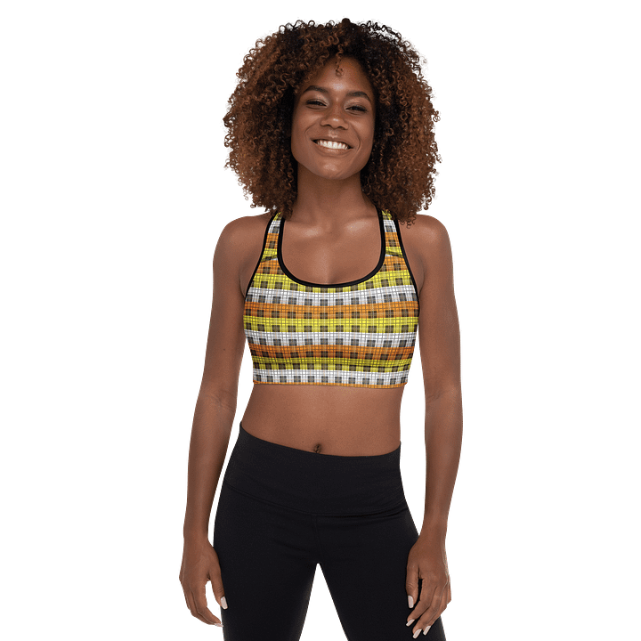 Maverique Pride Plaid Padded Sports Bra product image (1)