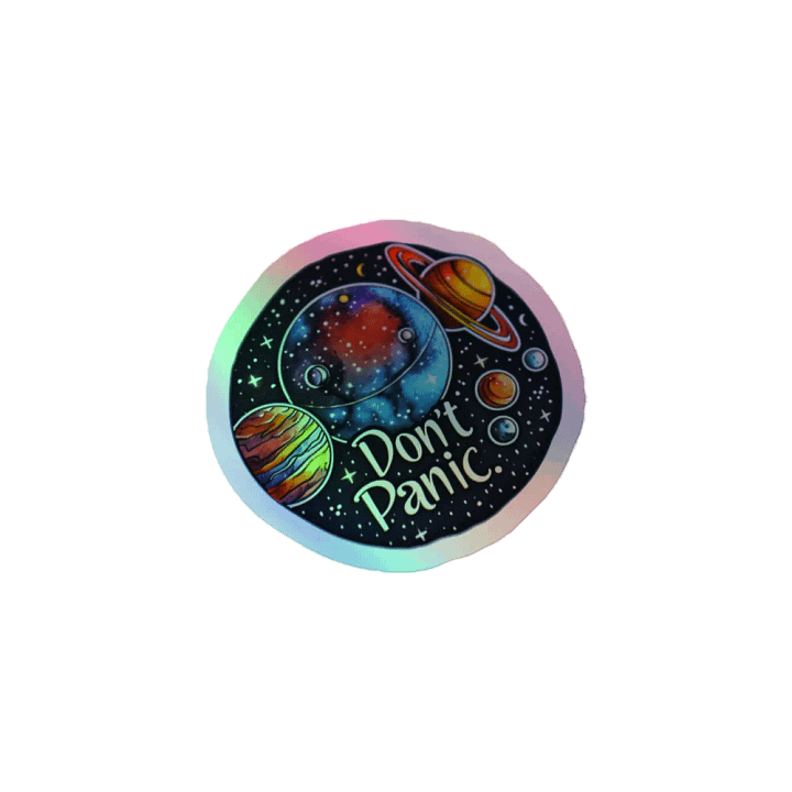 Don't Panic - Galactic Twist Holographic Sticker product image (1)