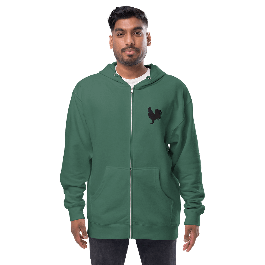 Embroidered Black Rooster Zip-Up Hoodie product image (24)