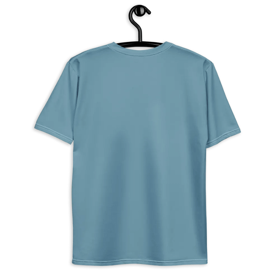 Plain Medium Light Blue Soft Summer Men's Crewneck Polyester Heavyweight Premium T-Shirt by Treasure Pie product image (9)