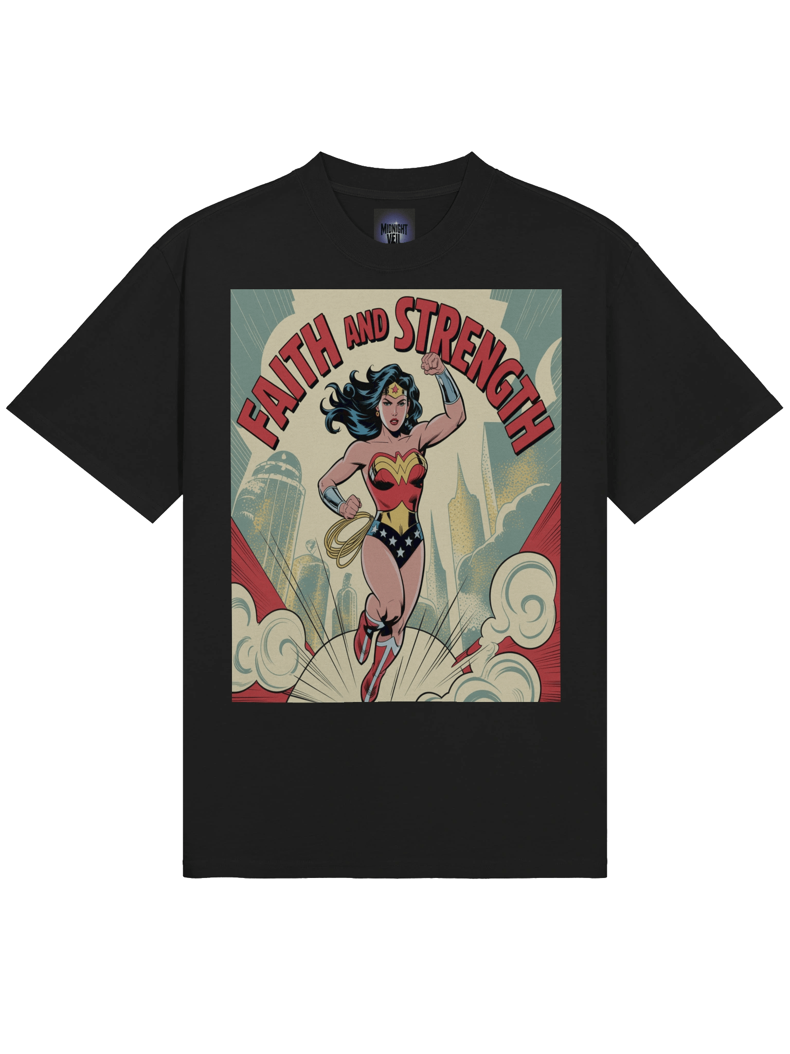 Wonder Woman Faith and Strength Legacy Oversized Faded T-Shirt product image (5)