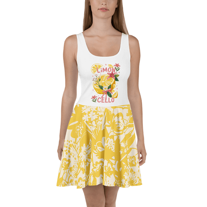 “Limoncello” Lemon Blossom Summer Dress – Citrus-Inspired Fit & Flare product image (1)