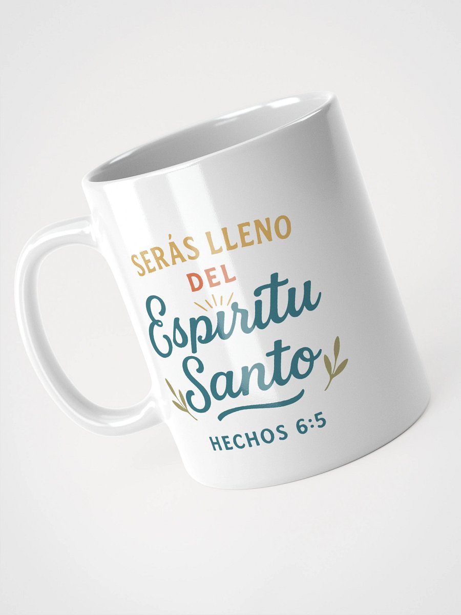 White Christian Mug – “Serás Lleno del Espíritu Santo” – Spanish Acts 6:5 product image (3)