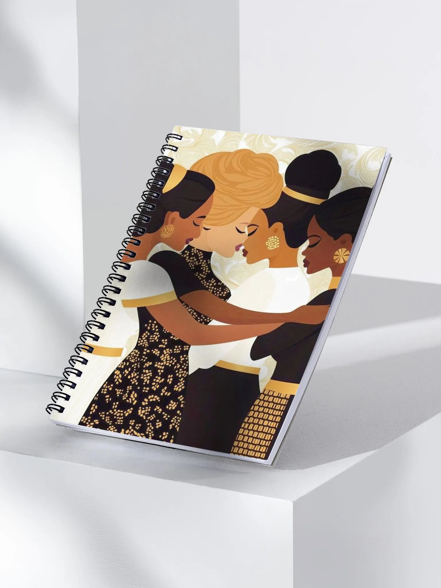 Sisterhood & Unity Gold-Accented Notebook - Empowering Black Women Art Journal, Perfect for Reflection, Creative Writing, and Goal-Setting product image (3)
