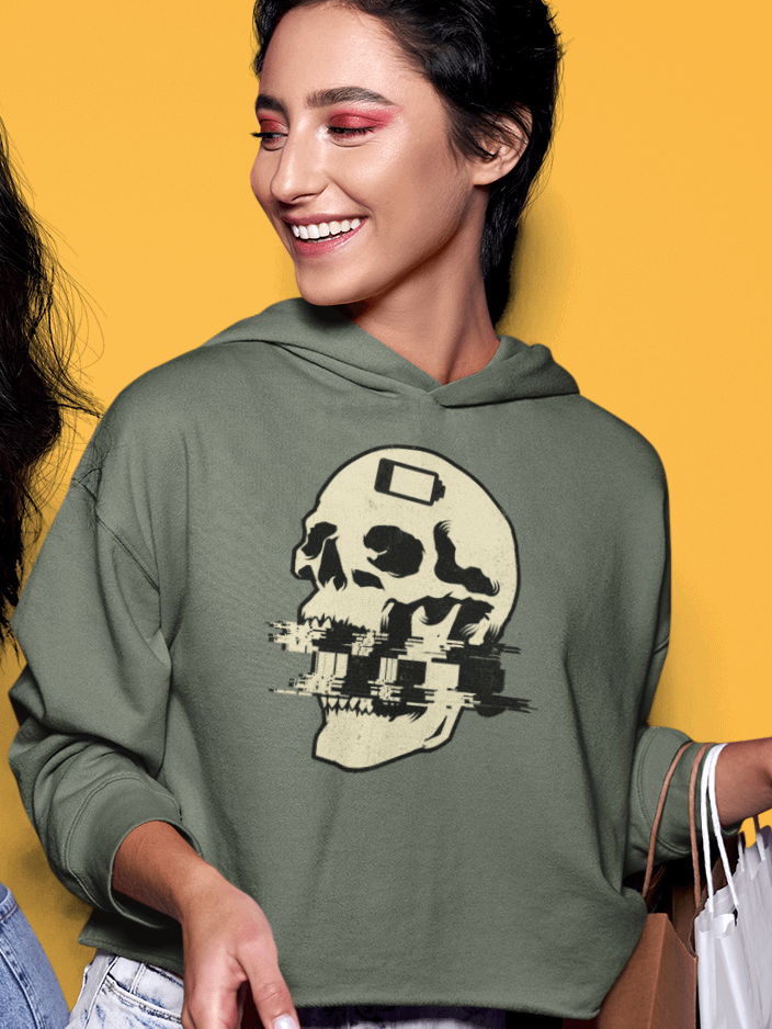 Buffering and Suffering fleece crop hoodie product image (1)