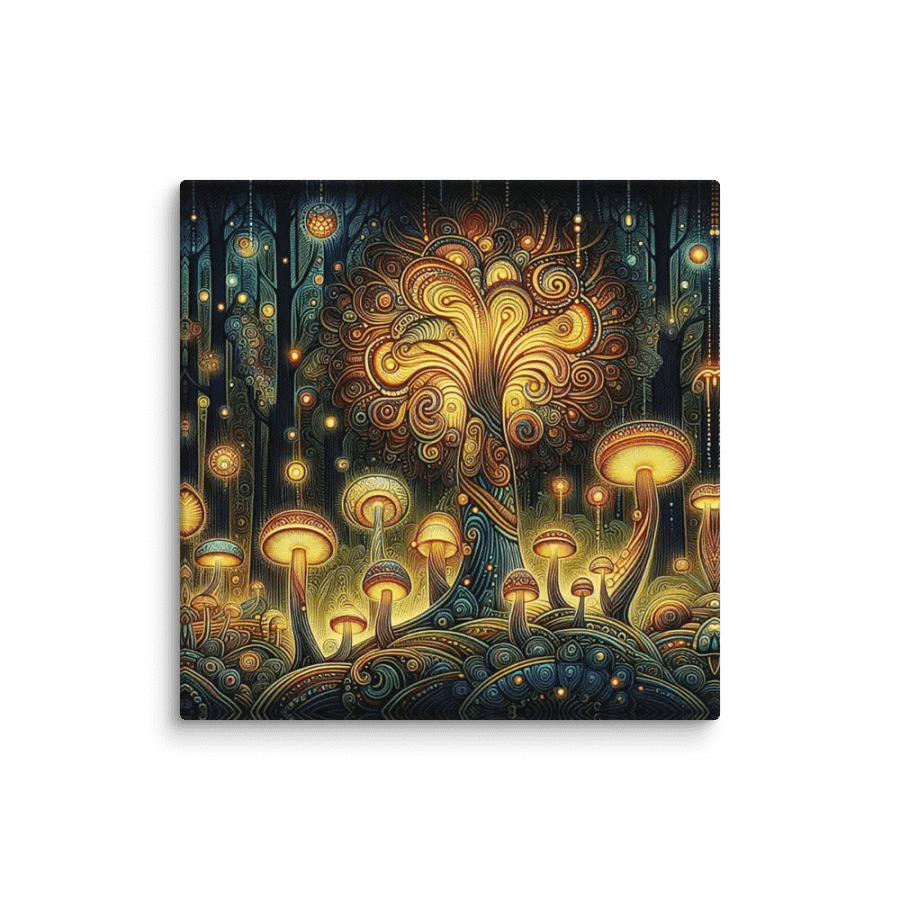 Mushroom Magic lit up and dancing on canvas product image (6)
