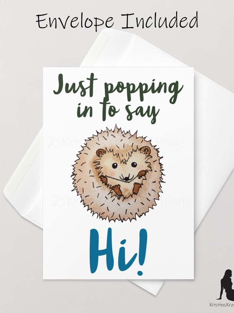 Hedgehog Popping In To Say Hi Greeting Card product image (2)