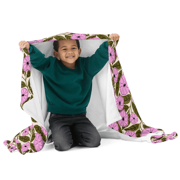 Dipladenia Dreams - Pink and Green - Throw Blanket product image (2)