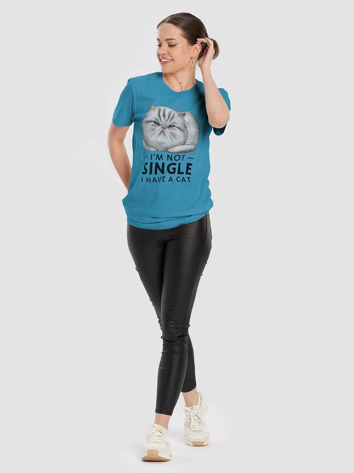 Funny Cat Lover T-Shirt - 'I’m Not Single, I Have a Cat' Design product image (2)