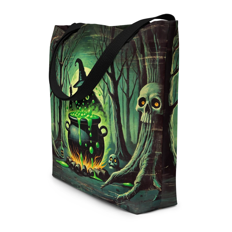 Cauldron Monster Large Halloween Tote Bag (Distressed Look) product image (8)