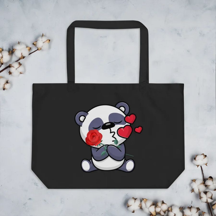 Panda Love Organic Tote Bag product image (7)