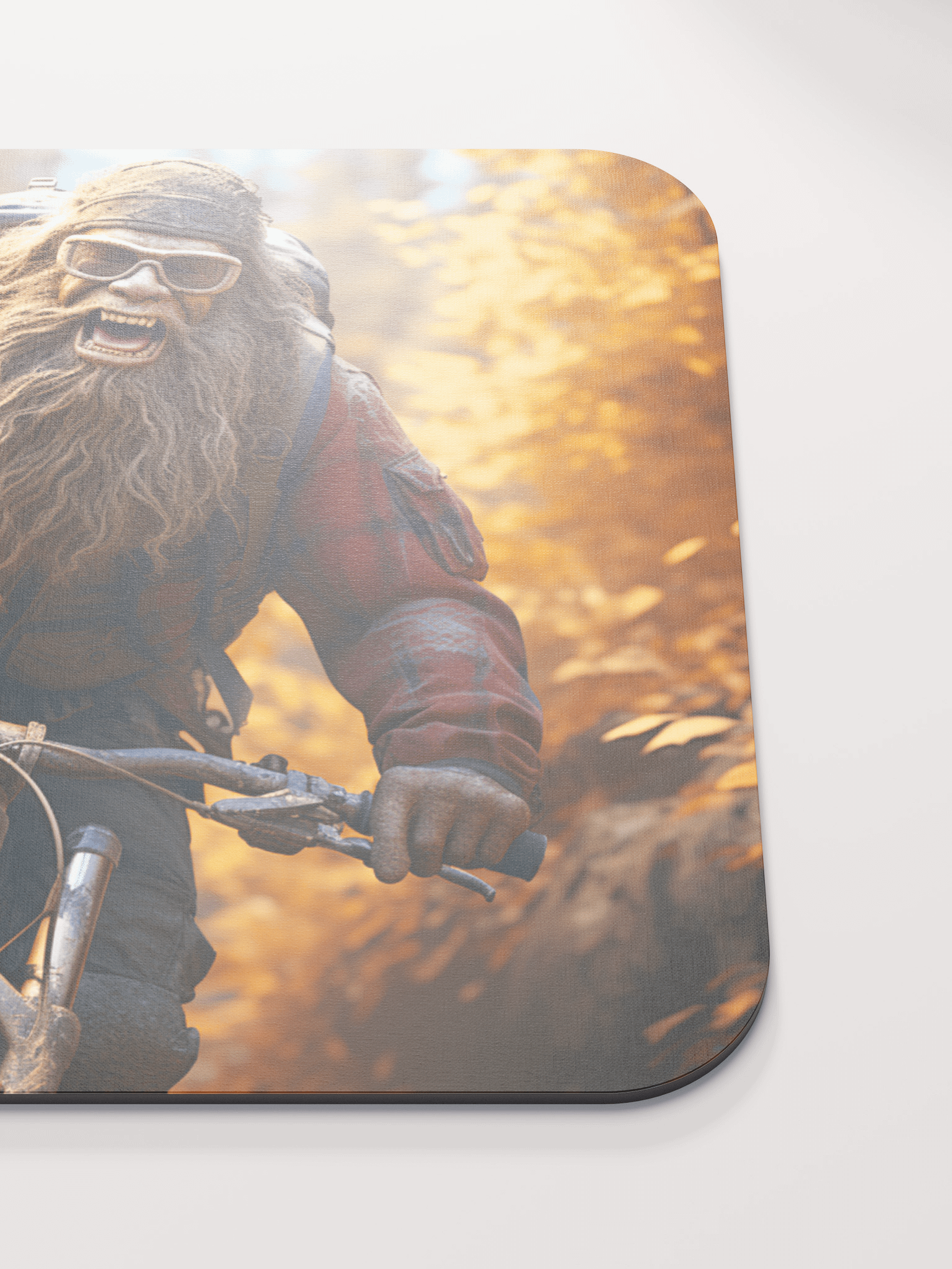 Bigfoot on a mountain bike - Rectangular Mouse Pad product image (3)