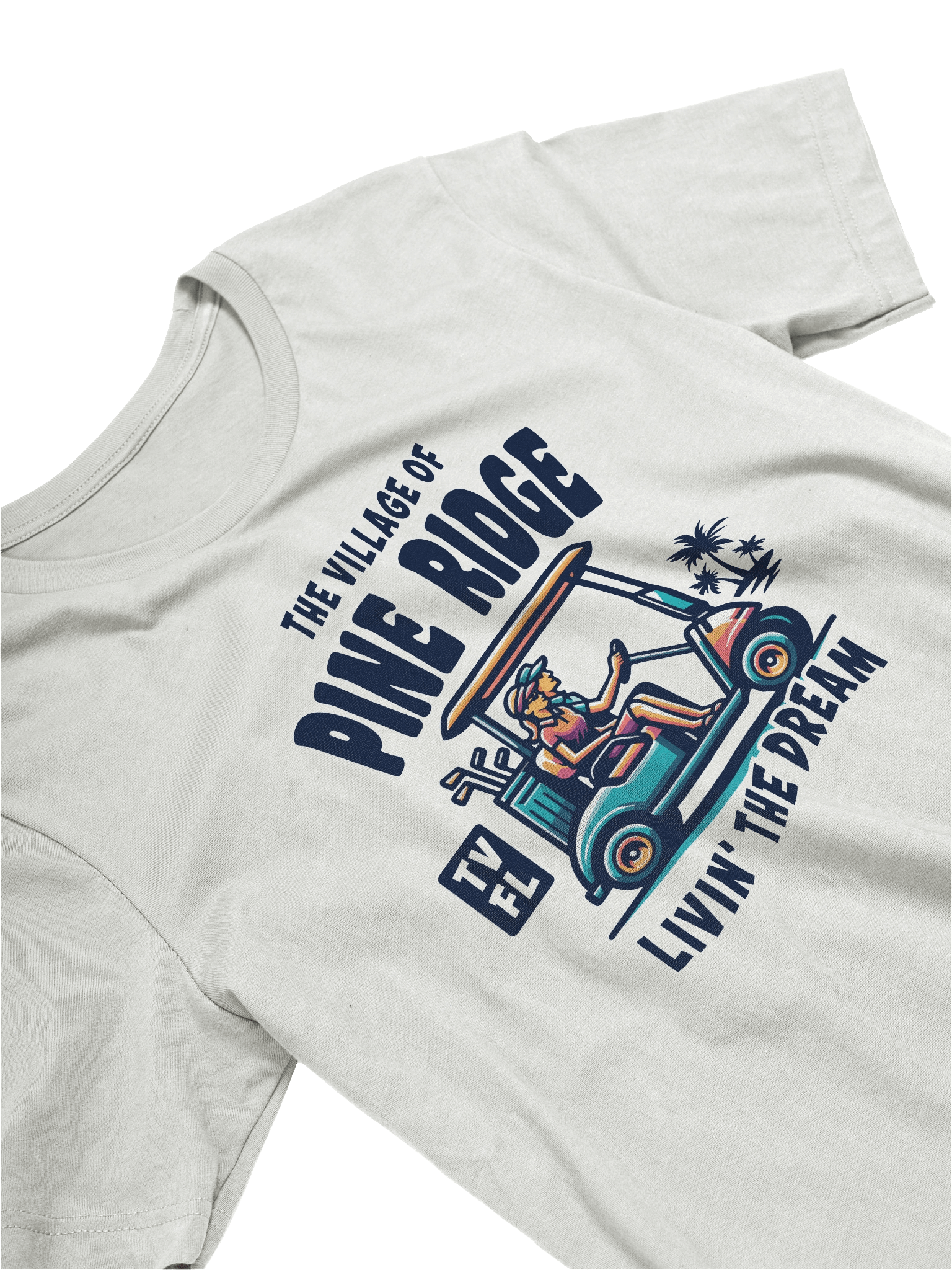 The Village of Pine Ridge TV FL Golf Cart Design T-Shirt product image (23)