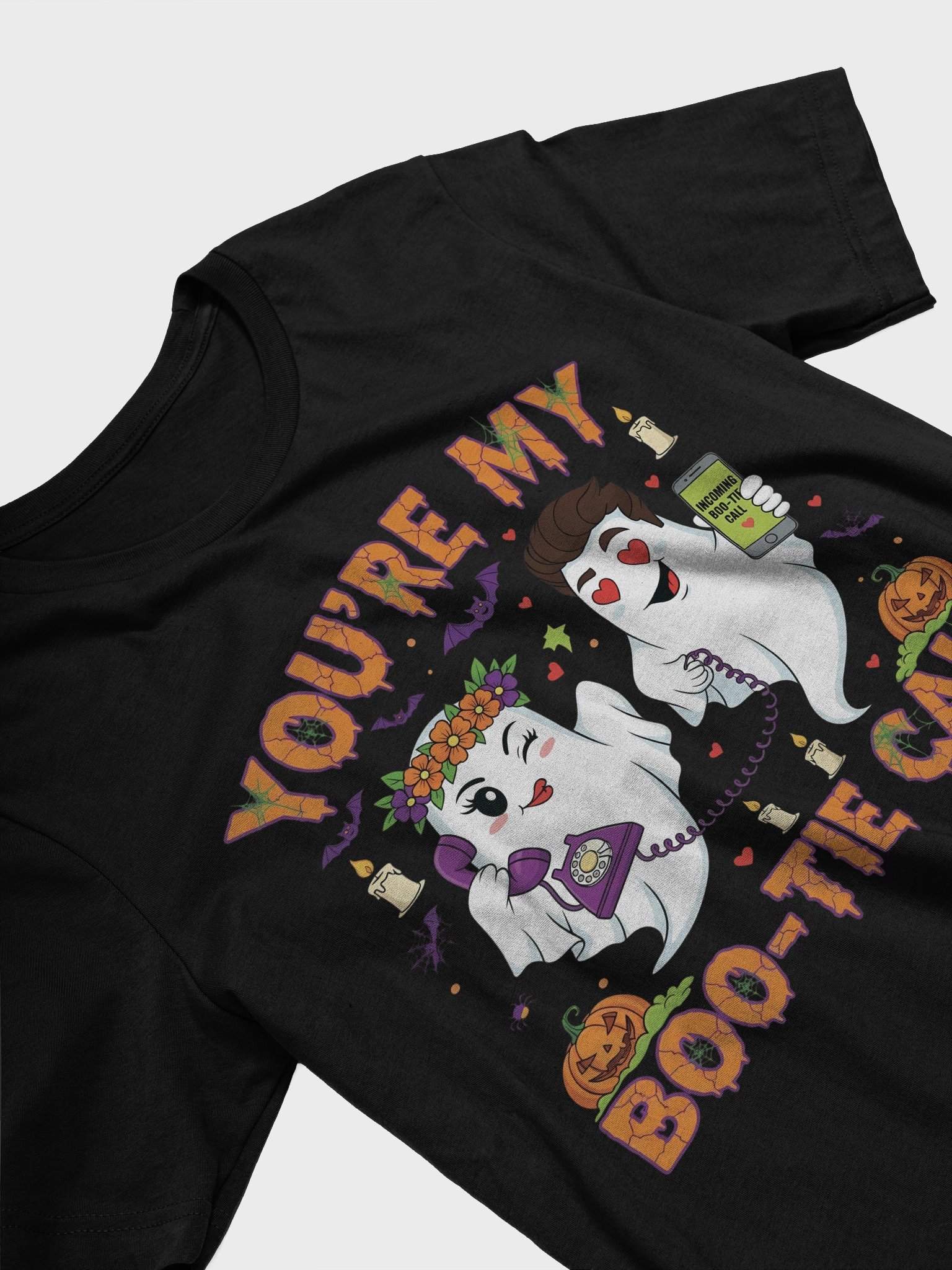 Boo-Tie Call Ghosts Halloween T-Shirt product image (5)