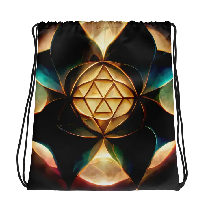 Luminous Floral Geometry Drawstring Bag product image (1)