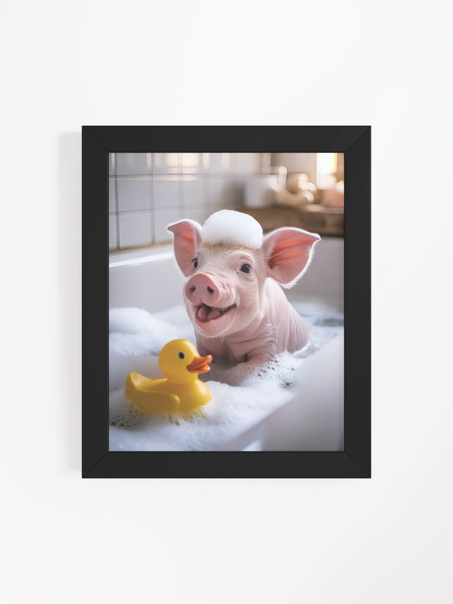 Piglet Bubble Bath Bliss, Framed Poster product image (5)