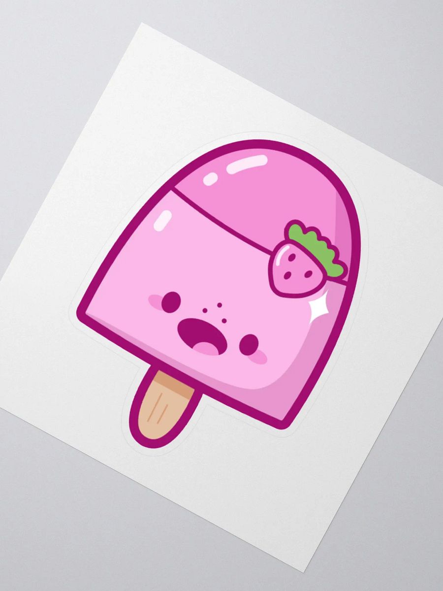 Cute Kawaii Strawberry Popsicle Kiss Cut Sticker product image (2)
