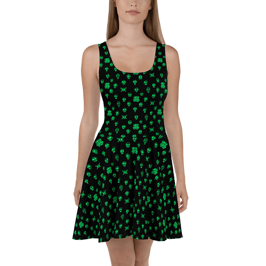 Neon Skulls All-Over Skater Dress product image (2)
