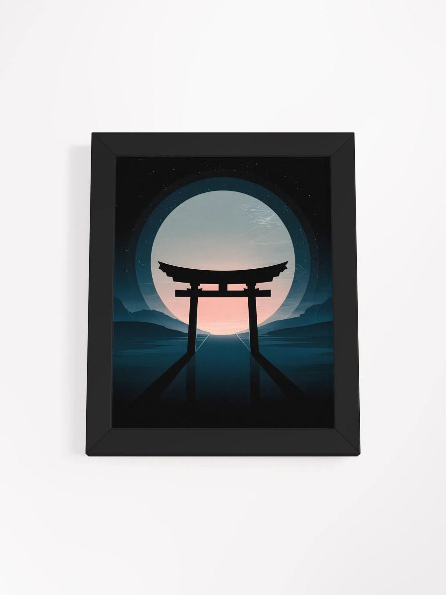 Torii Gate Moon Framed Print | Japanese Landscape Wall Art product image (1)