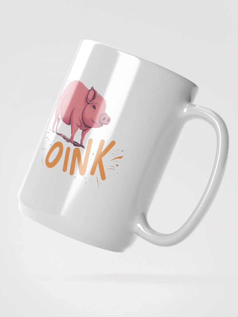 OINK! Cartoon Pig White Glossy Mug product image (2)
