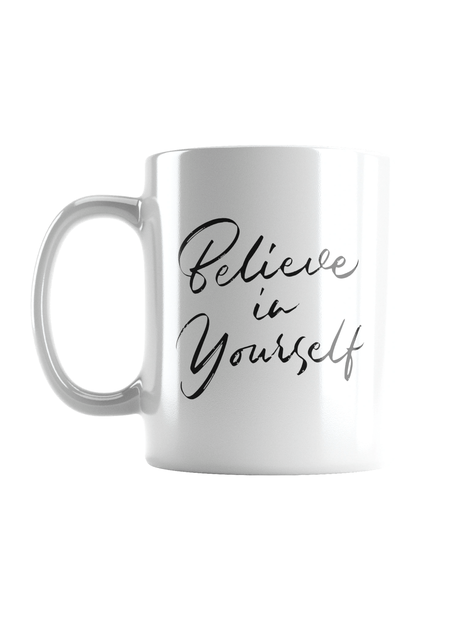 Believe in Yourself Inspirational Quote White Glossy Mug product image (2)