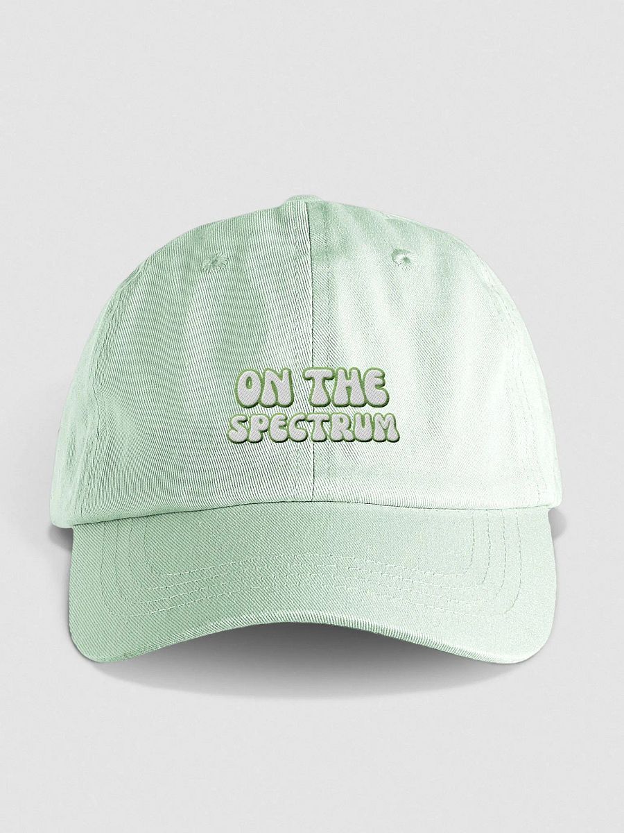 ON THE SPECTRUM (green) groovy lined design 2 embroidered pastel dad hat product image (9)