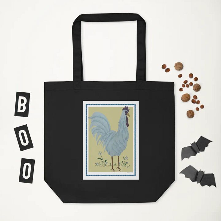 Eco Friendly Tote Bag with Chicken and Yellow Background product image (2)