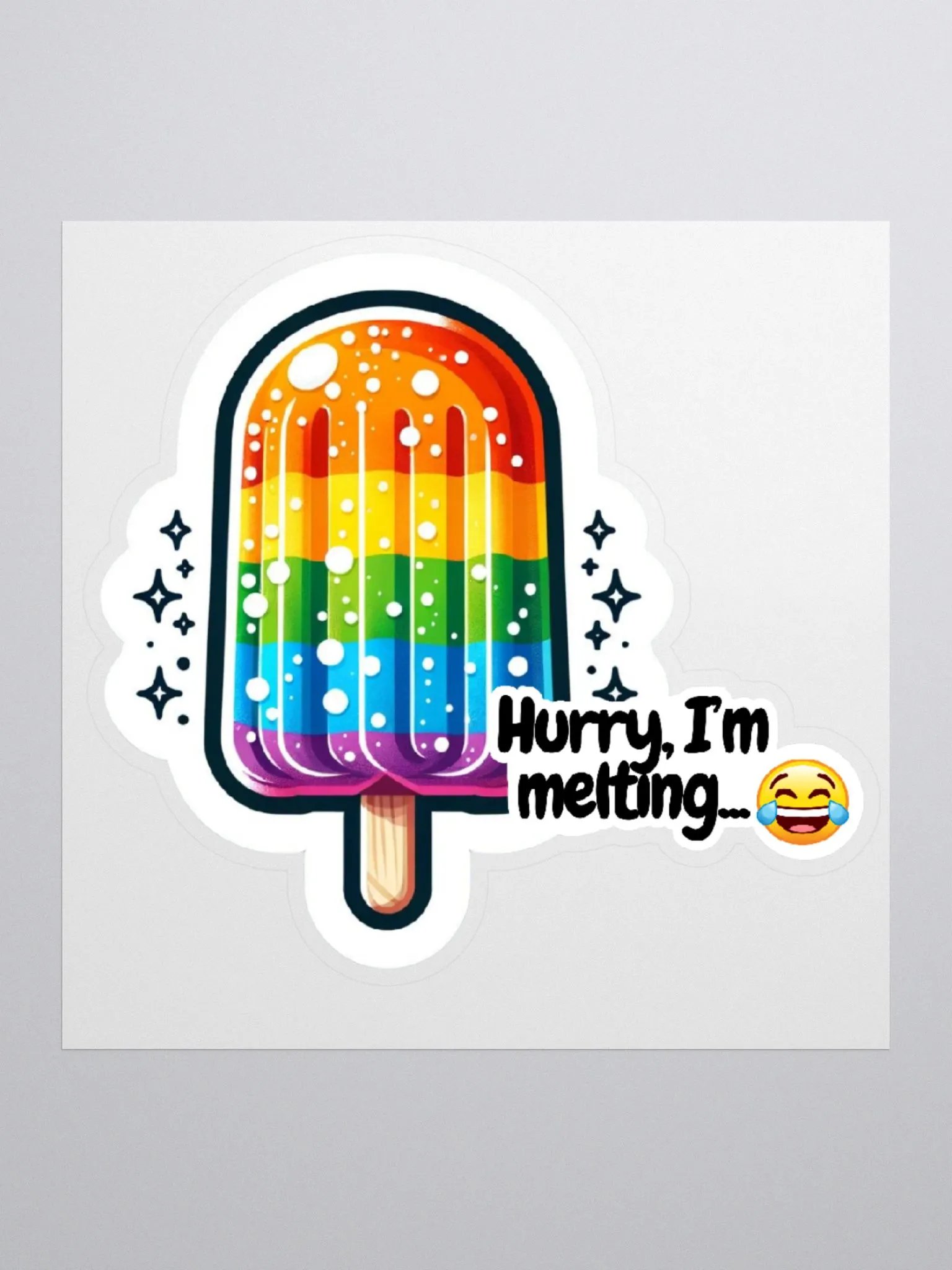 Popsicle Dessert Sticker-Innuendo Sticker-Rainbow Style-LGBTQIA Sticker product image (1)