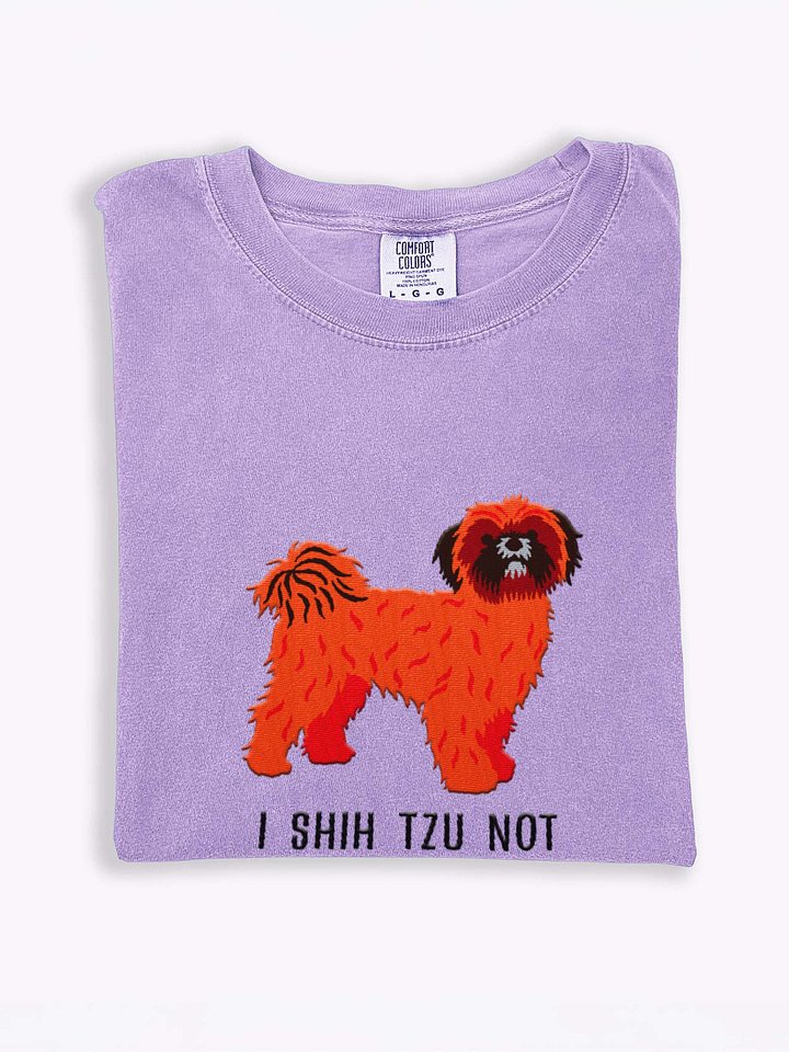 I Shih Tzu Not T-Shirt(Embroidered) of a Shih Tzu(Red, Black Mask) product image (1)