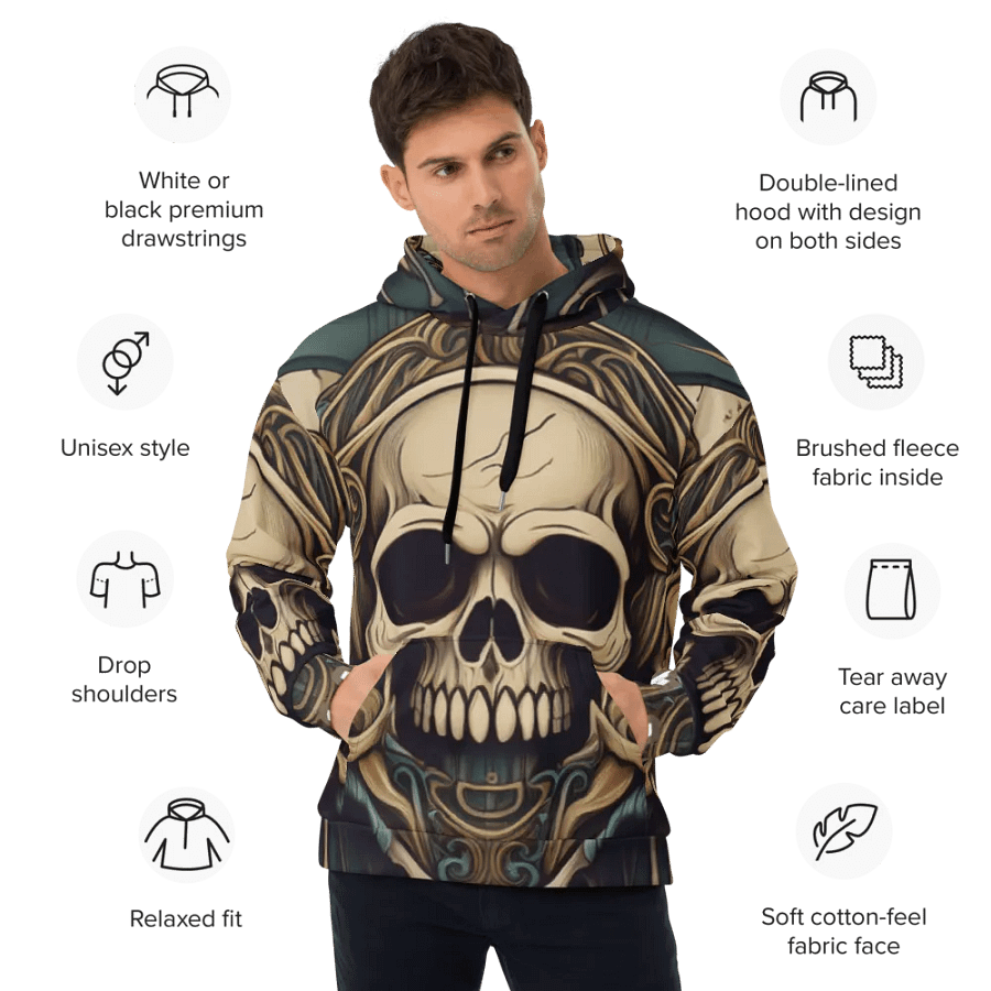 Gothic Melting Skulls Unisex Hoodie product image (10)