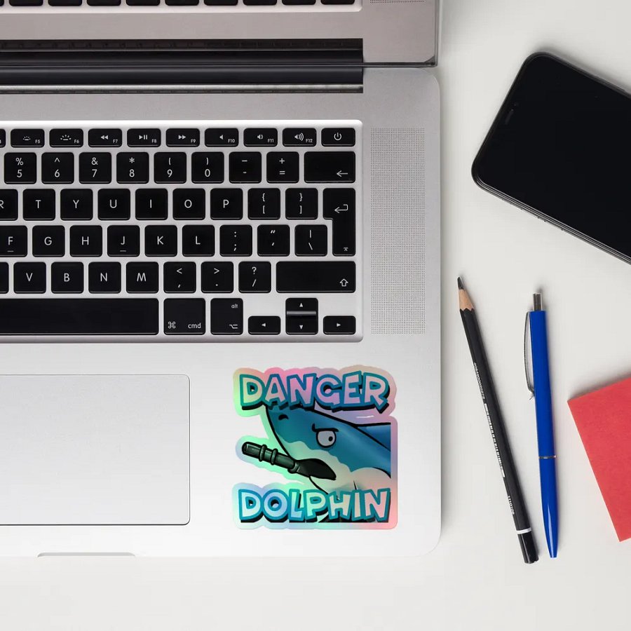 Danger Dolphin Holographic Sticker product image (12)
