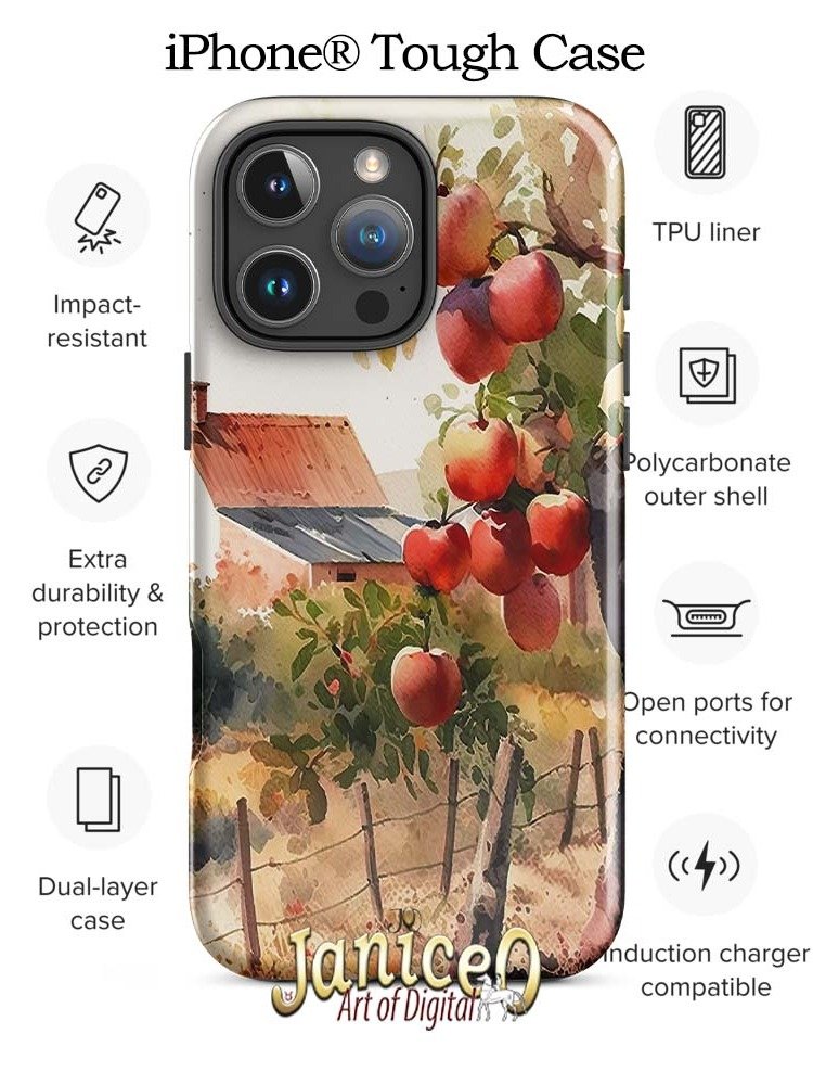 Core Protection - Rustic Apple Tree Watercolor iPhone® Tough Case product image (3)