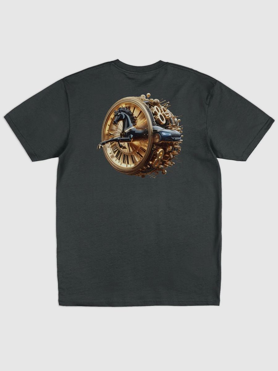 Timeless Elegance Clock and Horse Sculpture Tee product image (2)