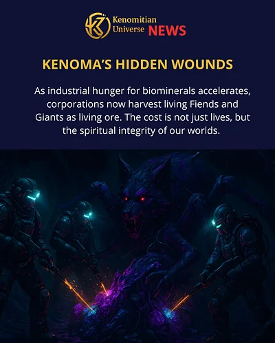👀👁️Kenoma’s Hidden Wounds

👉 The demand for metals like orichalcum and lunargent drives an unprecedented, high-risk industria...