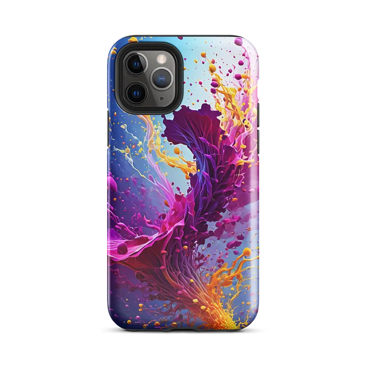 Tough Phone Case for iPhone® - Magenta and Orange Splash Abstract Art product image (2)
