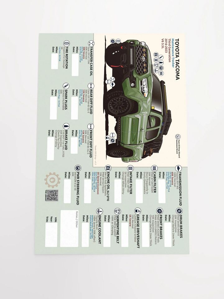 3rd Gen Maintenance Tracker v1.1 - Army Green product image (2)