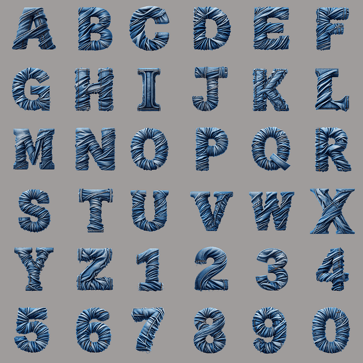 Denim Jeans Alphabet Font product image (1)