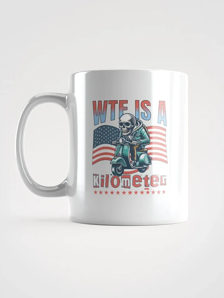 WTF Is A Kilometer? Skeleton Scooter Mug product image (1)