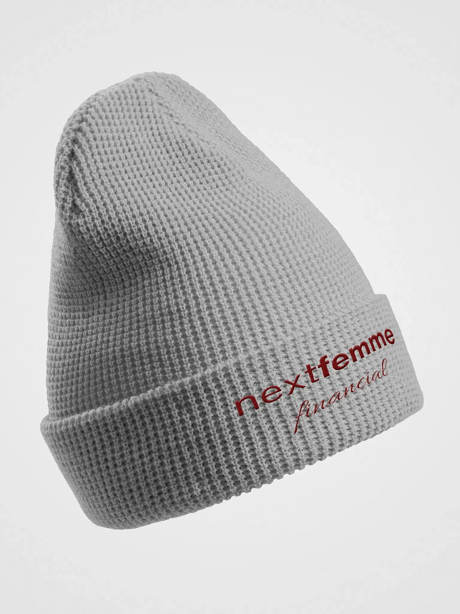 Cozy Honeycomb Waffle Beanie with Maroon Logotype product image (7)