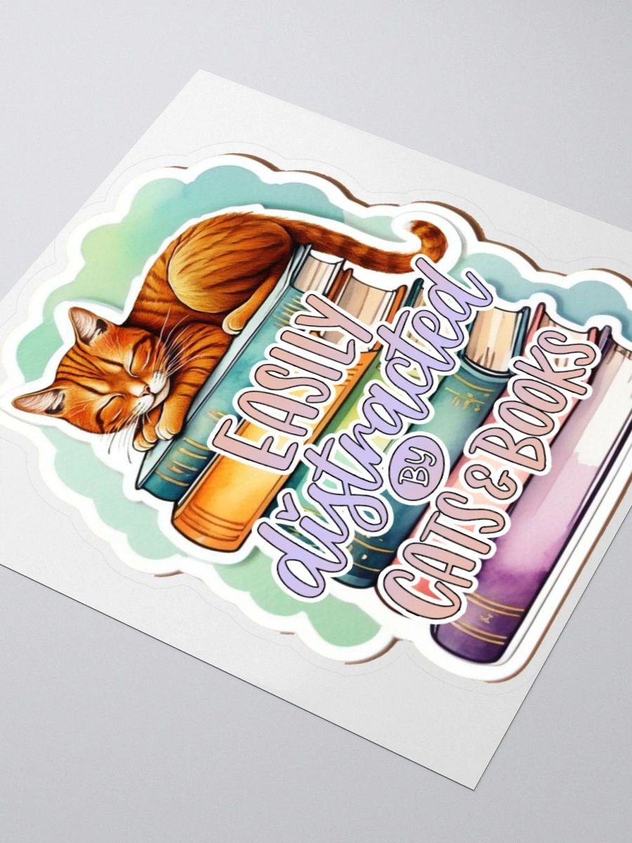 Cat & Books Whimsical Sticker product image (7)