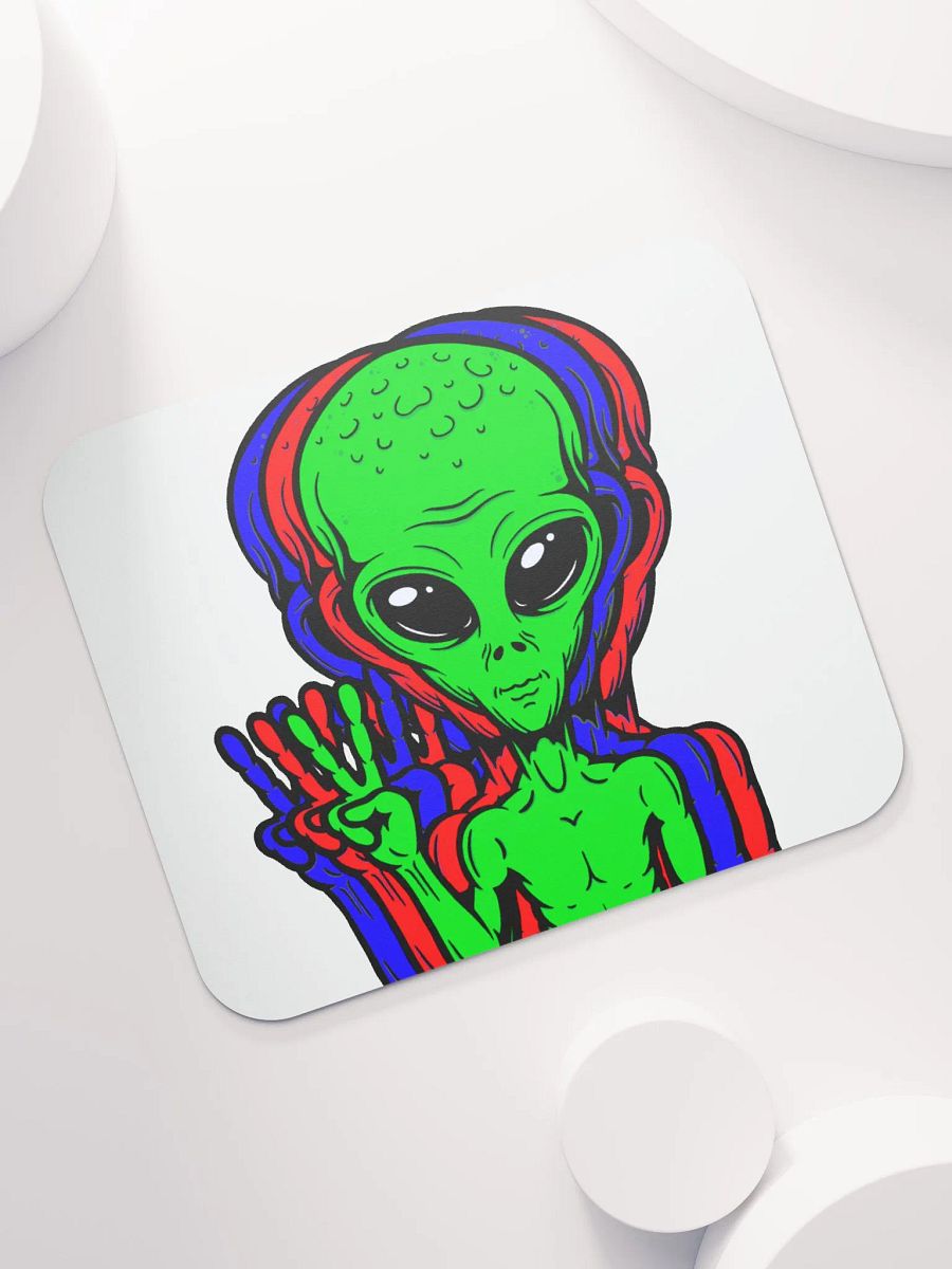 Alien Peace Sign Desk Mat product image (7)