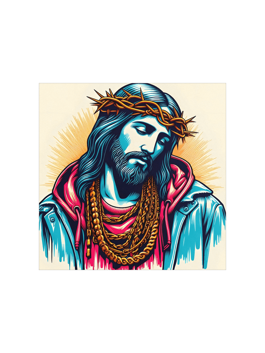 Urban King: Jesus Christ Streetwear Christ Art Print | Modern Hip-Hop Wall Art product image (1)