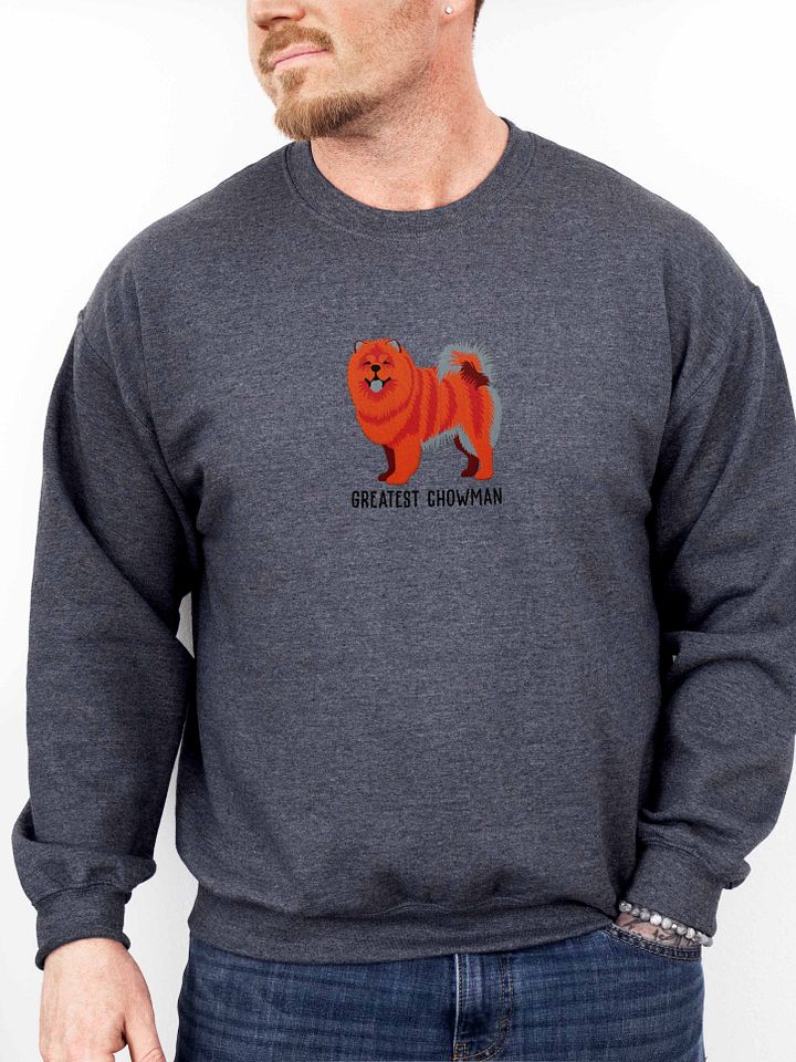 Greatest Chowman Sweatshirt(Embroidered) of a Chow Chow(Red) product image (2)