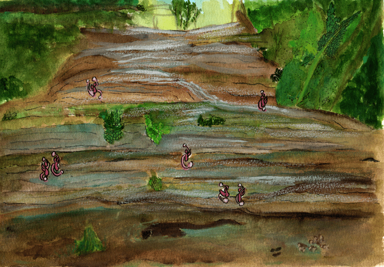 Fairy Meadow Watercolour and Ink painting - 3rd in the series - PHYSICAL product image (1)