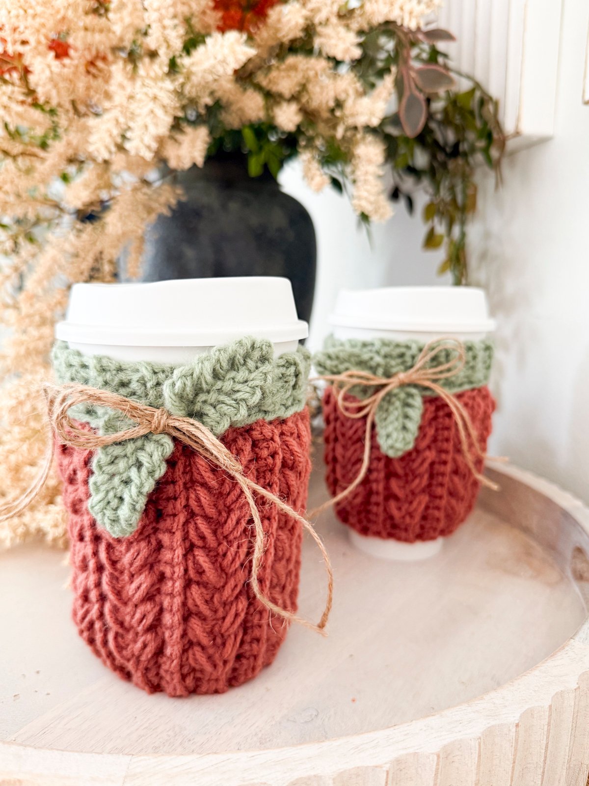 Wheat Stitch Pumpkin Coffee Cup Cozy Crochet Pattern product image (7)
