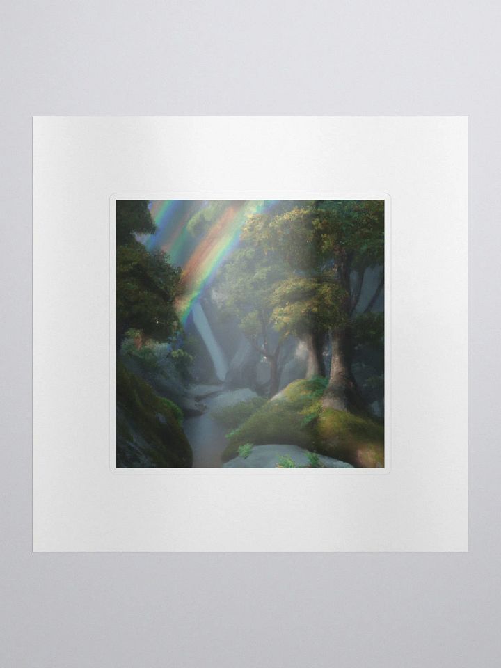 Galactic Wild Rainbow Waterfall Forest Omega Sticker product image (1)
