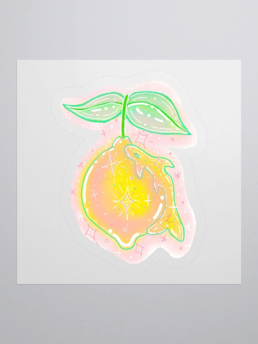 Whimsical Lemon Shark Kiss Cut Stickers product image (2)