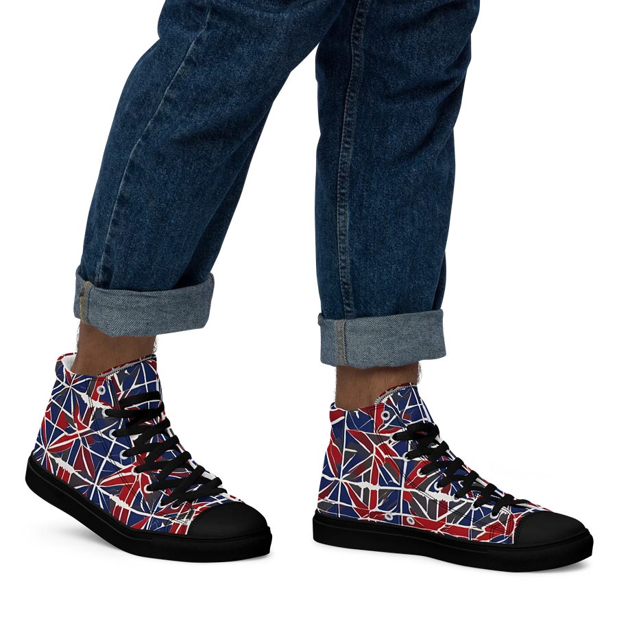 Red And Blue Mosaic Men's High Top Shoes product image (33)